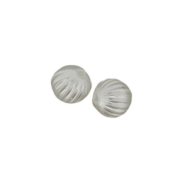 Wachsperle Kugel gerillt weiss 10 mm 12 Stk./Dose