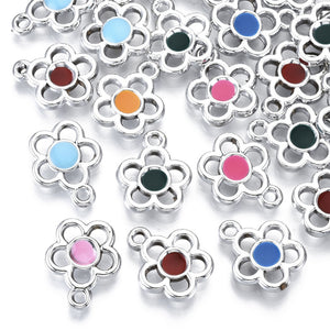 Acryl-Schmuckanhänger Blume verschiedene Farben 17,5x14,5x3mm Bohrung: 1,8 mm 1 Stück