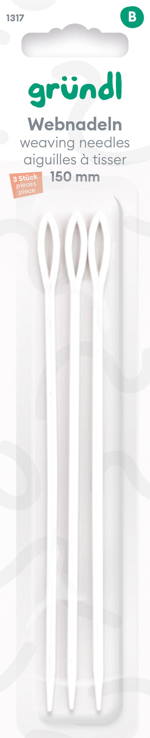 Webnadeln Kunststoff weiß 15cm 3 Nadeln / Packung
