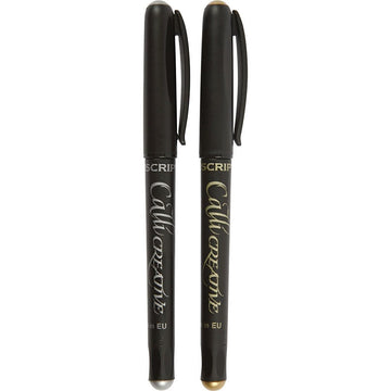 Kalligrafie-Marker 2,4mm 2 Stück gold silber