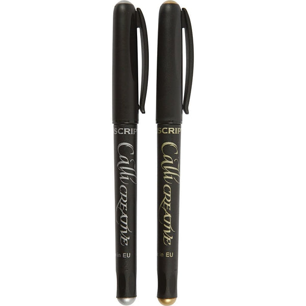 Kalligrafie-Marker 2,4mm 2 Stück gold silber