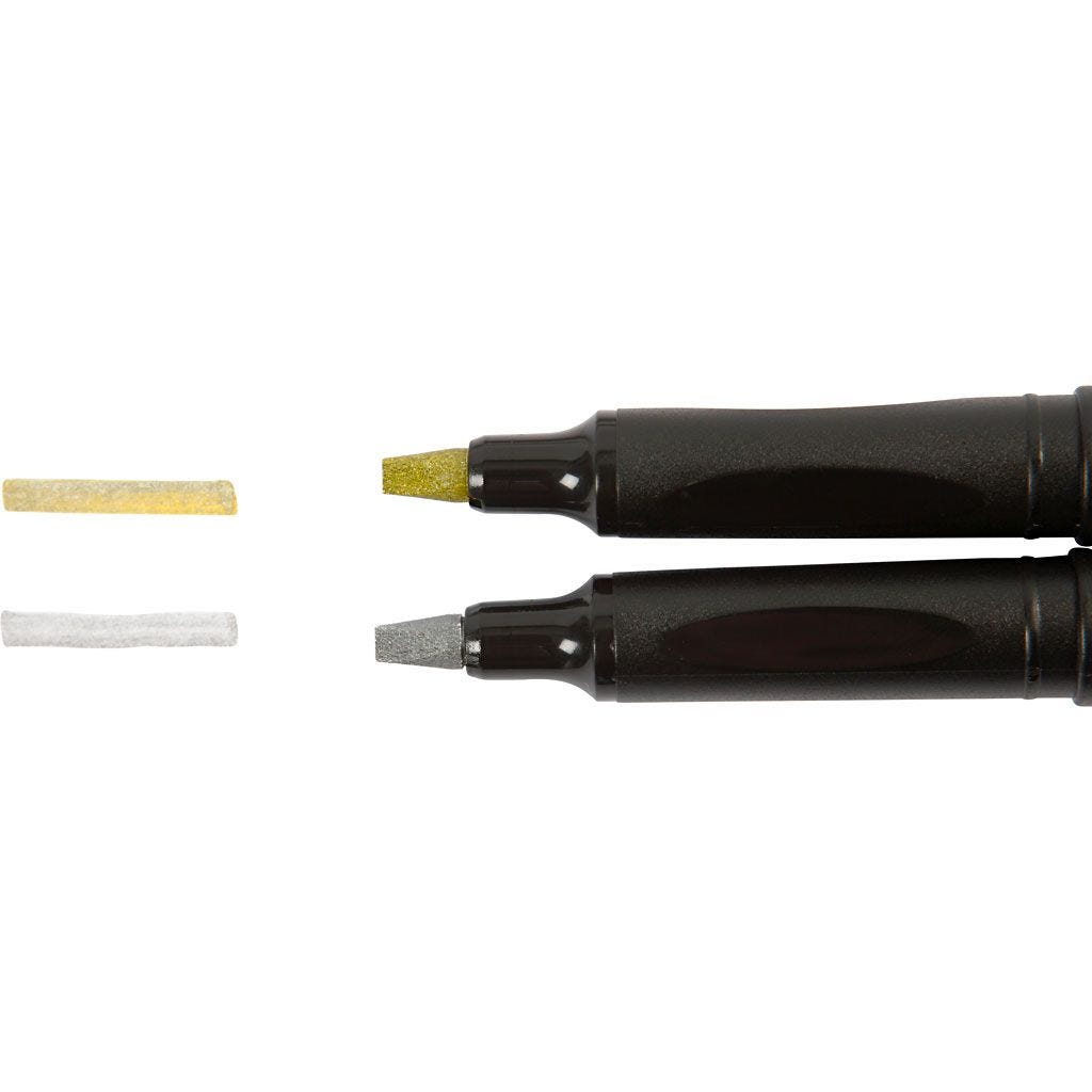 Kalligrafie-Marker 2,4mm 2 Stück gold silber