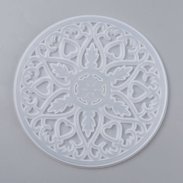 Silikongießform Mandala Ornament Untersetzer Blume rund 200x8 mm