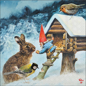 Ambiente Servietten Gnome feeding Animals FSC Mix 33x33cm 20 Stück / Packung