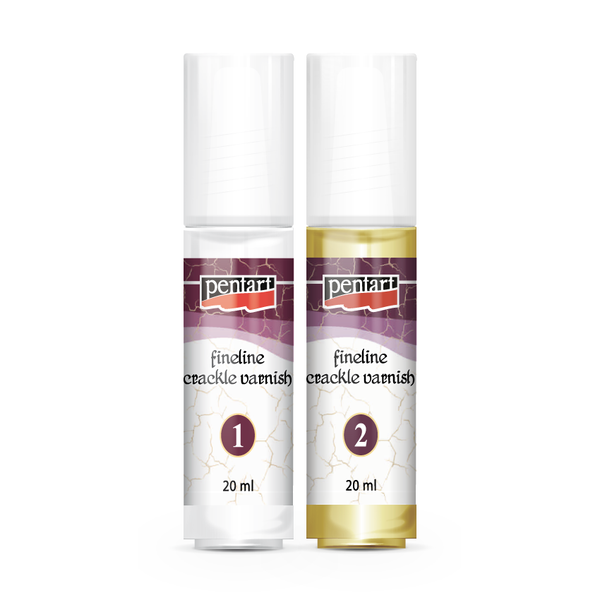 Pentart Fineline Crackle Varnish 2-Komponenten Krakelierlack-Set feine Linien