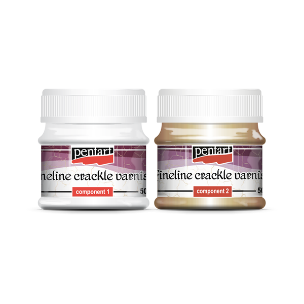 Pentart Fineline Crackle Varnish 2-Komponenten Krakelierlack-Set feine Linien