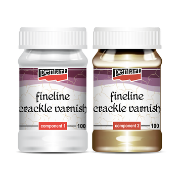 Pentart Fineline Crackle Varnish 2-Komponenten Krakelierlack-Set feine Linien