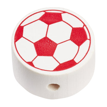 Schnulli Scheibenperle Fußball  20x10mm 4 Stück/Pkg 3 verschiedene Farben