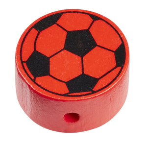 Schnulli Scheibenperle Fußball  20x10mm 4 Stück/Pkg 3 verschiedene Farben