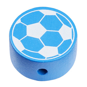 Schnulli Scheibenperle Fußball  20x10mm 4 Stück/Pkg 3 verschiedene Farben