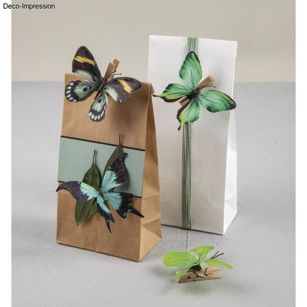 3D Textil Schmetterlinge ø 8,5cm 4 Stück / Packung