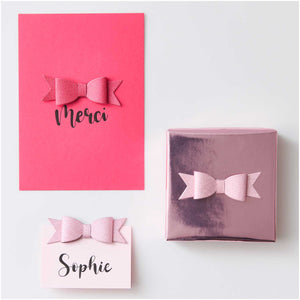 3D Sticker Schleifen Glitter FSC MIX rosa rot 8x2,5cm 4 Stück