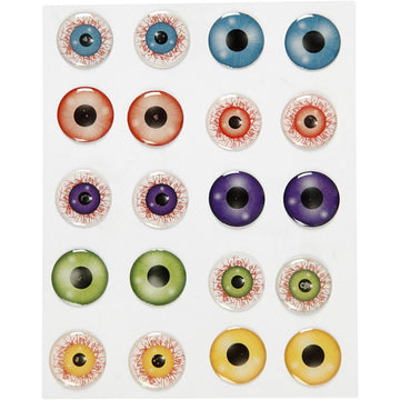 3D Augen Sticker 20mm 20 Stück/10 Paar