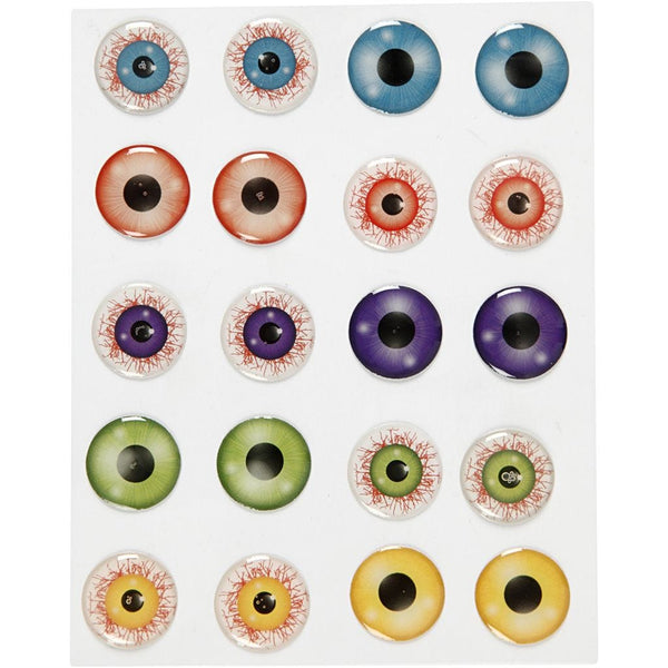 3D Augen Aufkleber 20mm 20 Stück/10 Paar