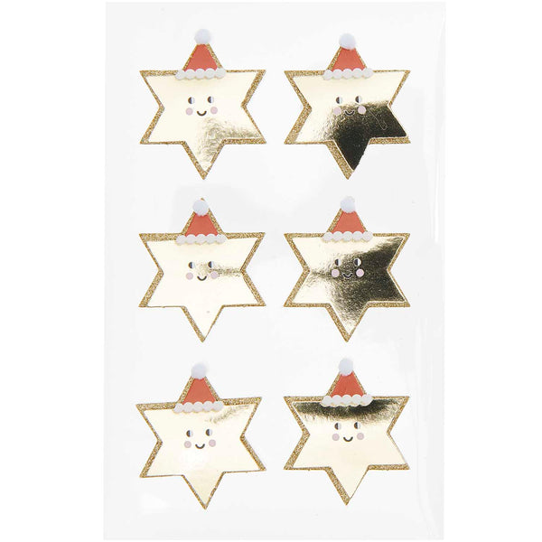 3D Sticker I love Christmas Sterne FSC MIX 6 Stück