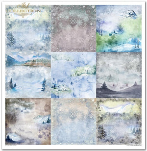 Scrapbooking-Papier-Set Wintertiere, 10 Stück/Packung, 30 x 30 cm, 200 g