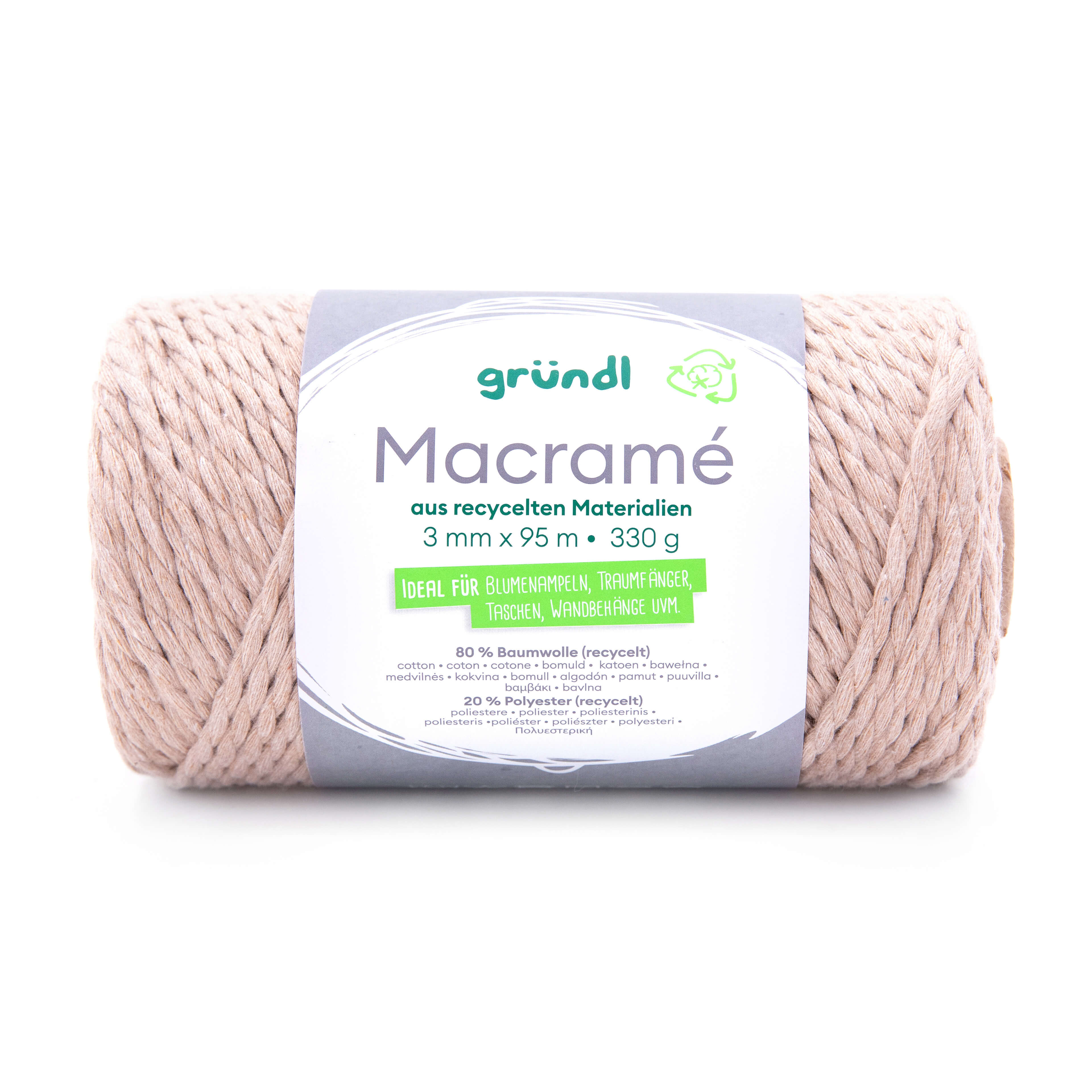 Gründl Makramee Garn 3mm 95m 330g