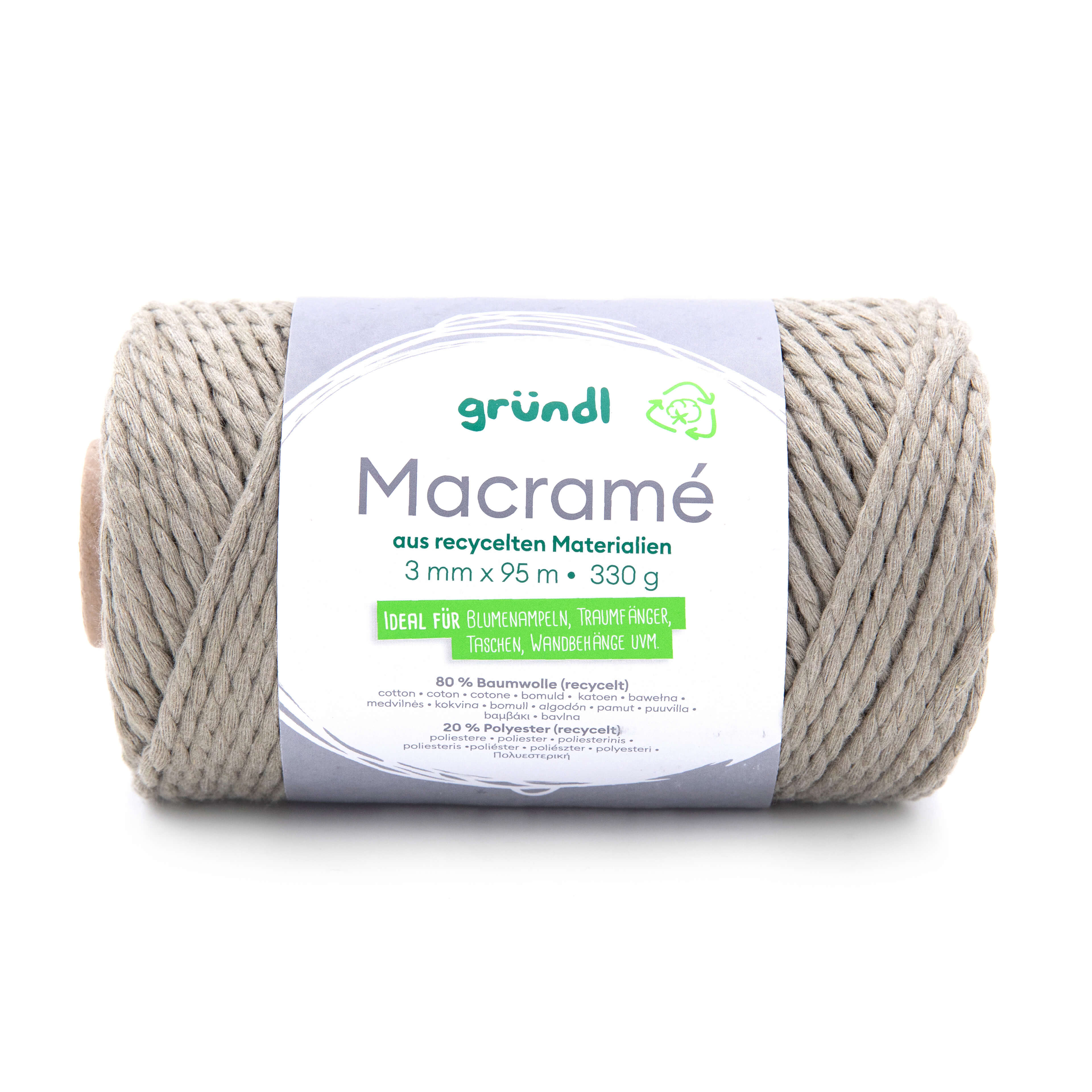 Gründl Makramee Garn 3mm 95m 330g