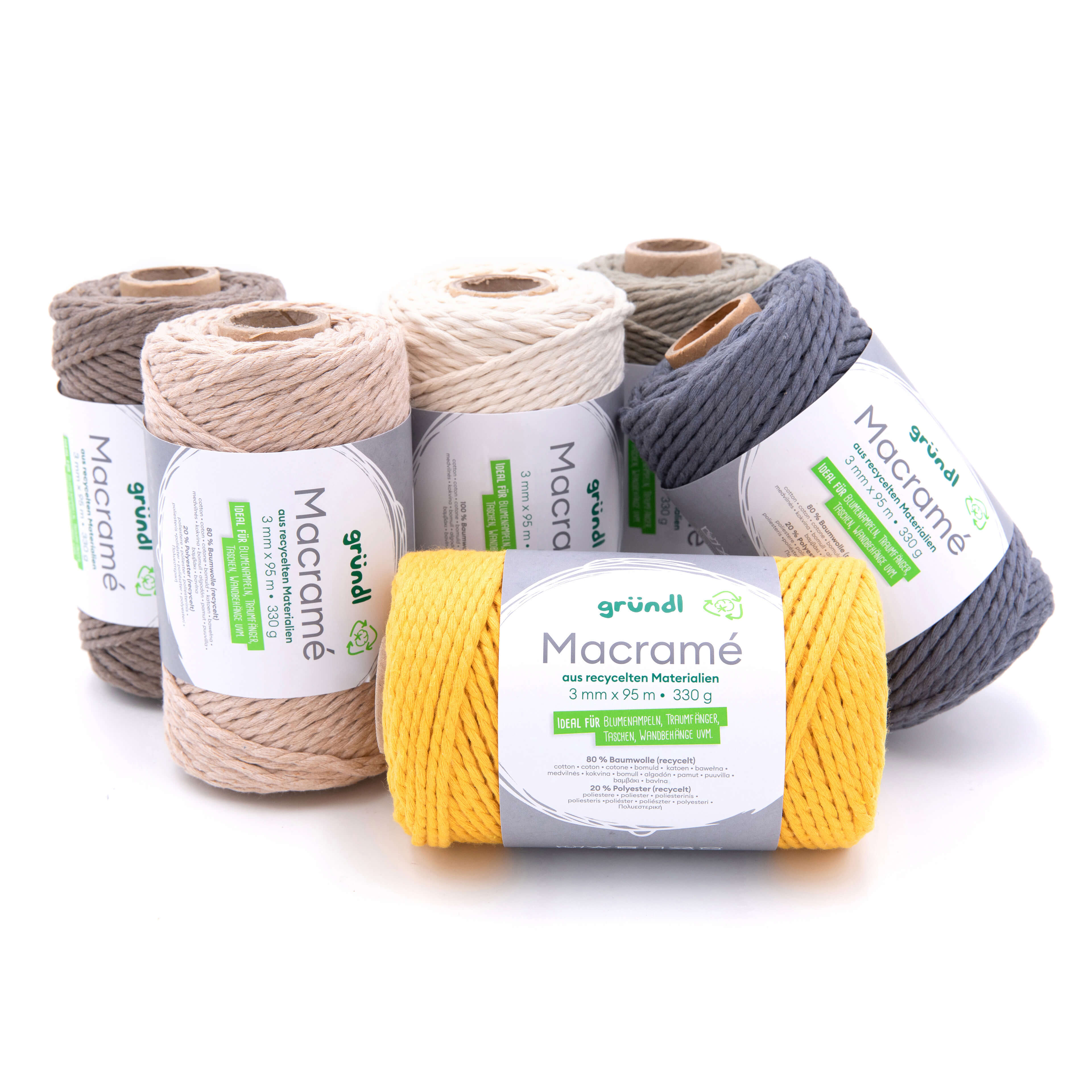 Gründl Makramee Garn 3mm 95m 330g
