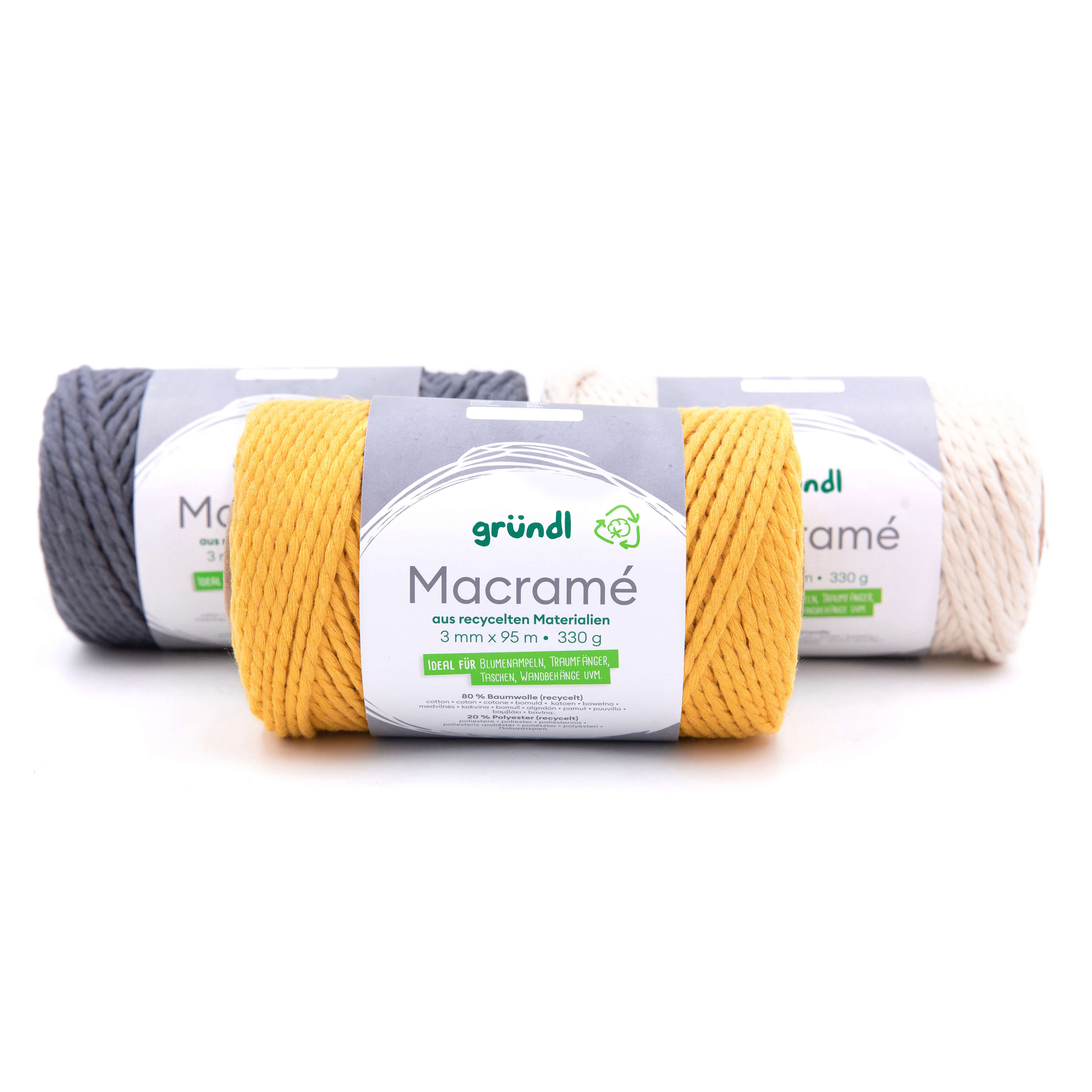 Gründl Makramee Garn 3mm 95m 330g