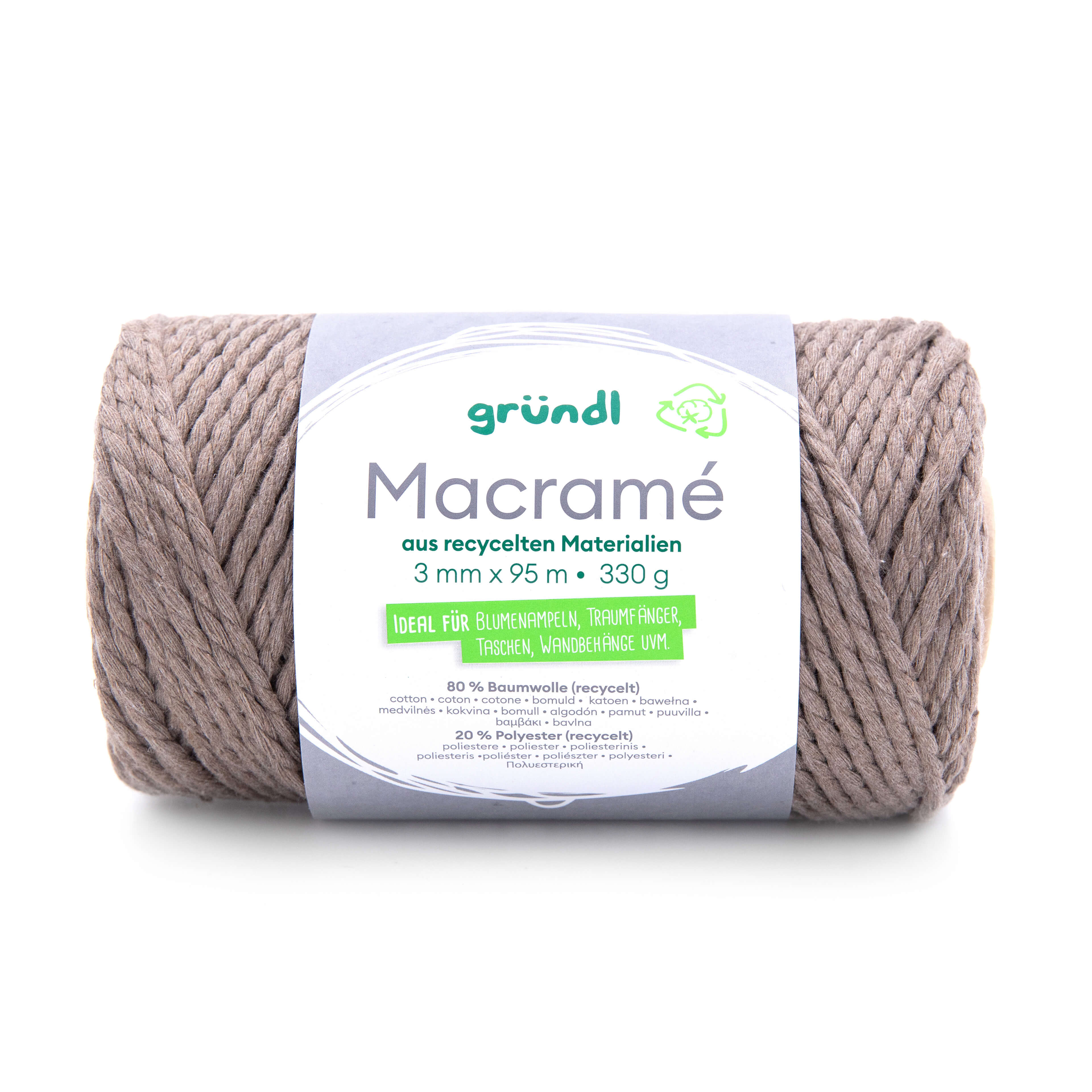 Gründl Makramee Garn 3mm 95m 330g
