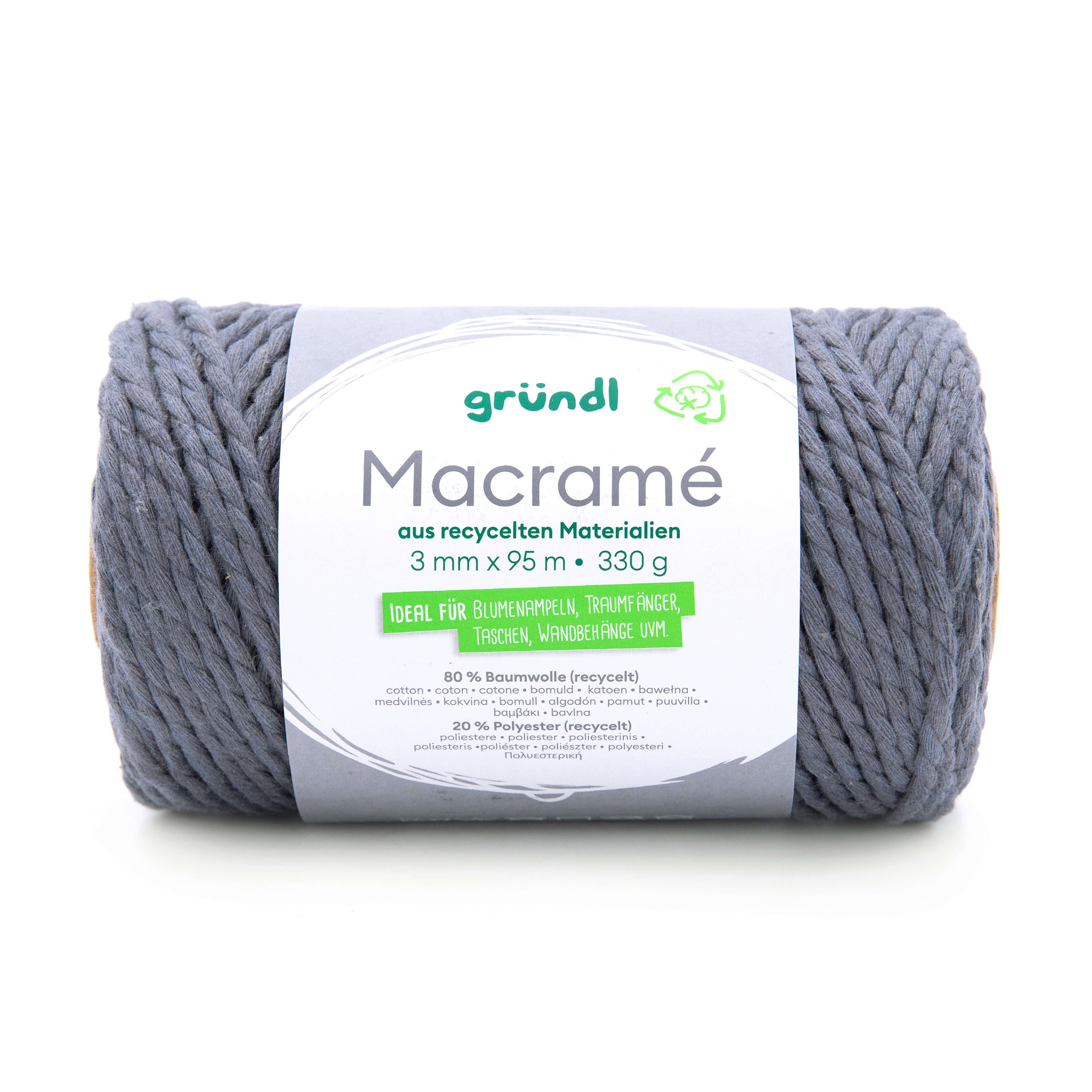 Gründl Makramee Garn 3mm 95m 330g
