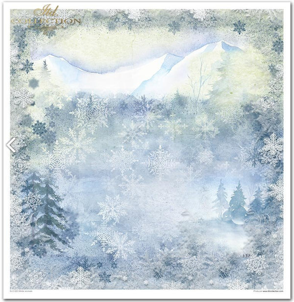 Scrapbooking-Papier Set Winter Animals 10 Stk/Pkg. 30x30cm 200g