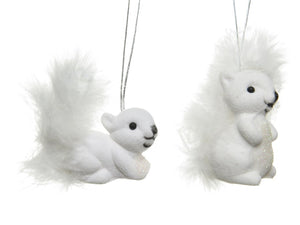 Deko Eichhörnchen beflockt 2er Set, 6cm