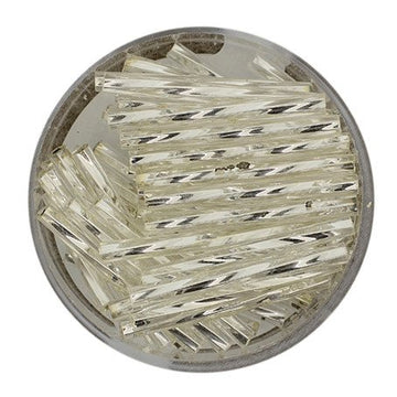 Stiftperle gedreht Glasstifte silber 25mm 12gr/Dose
