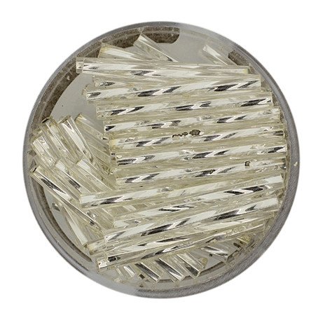 Stiftperle gedreht Glasstifte silber 25mm 12gr/Dose