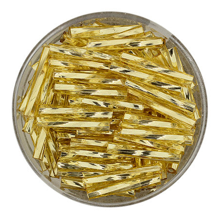 Stiftperle gedreht 15mm gold mit Silbereinzug 12gr/Dose Glasstifte gedreht gold