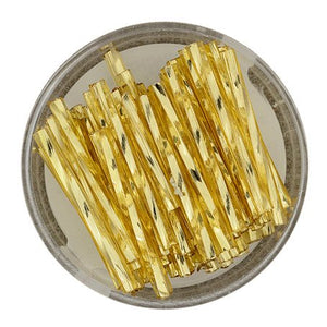 Stiftperle gedreht 25mm Gold, 12gr/Dose Glasstifte gedreht Gold