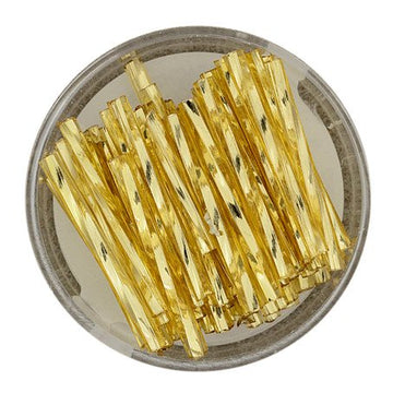 Glas-Stiftperle gedreht gold 25mm 12g/Dose