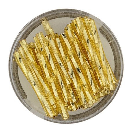 Stiftperle gedreht 25mm Gold, 12gr/Dose Glasstifte gedreht Gold
