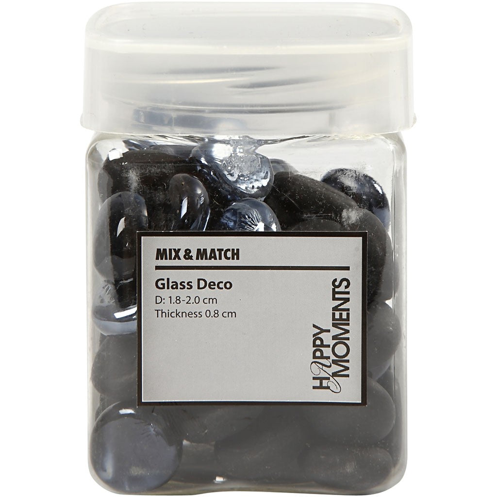 Glasnuggets schwarz matt und glänzend, 18-20mm, 370g