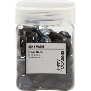 Glasnuggets schwarz matt und glänzend, 18-20mm, 370g