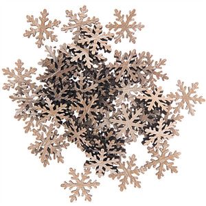 Deko-Streu Schneeflocke natur Holz 48 Stk. 20x23 mm