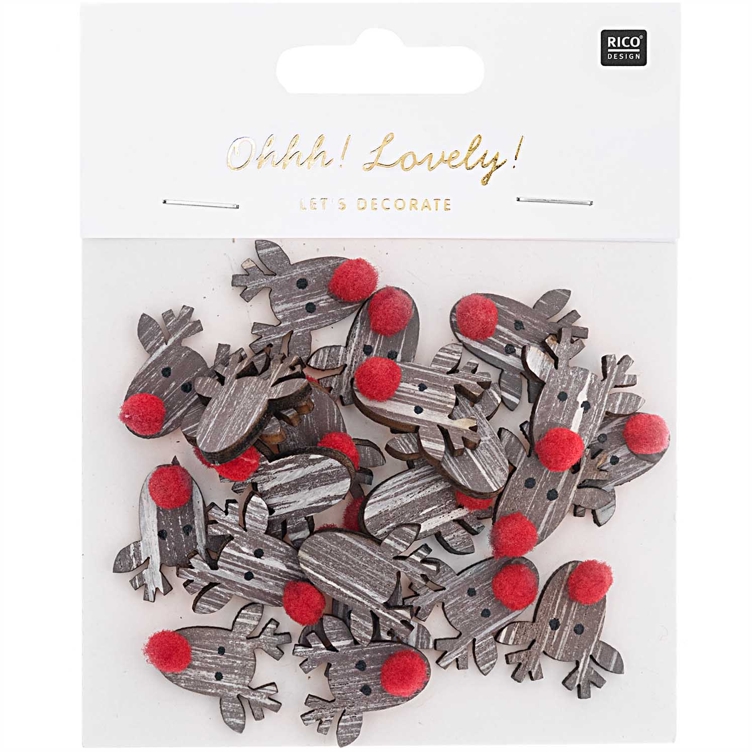 Deko-Streu Rentier Shabby Chic Holz 24 Stk. 23x23 mm