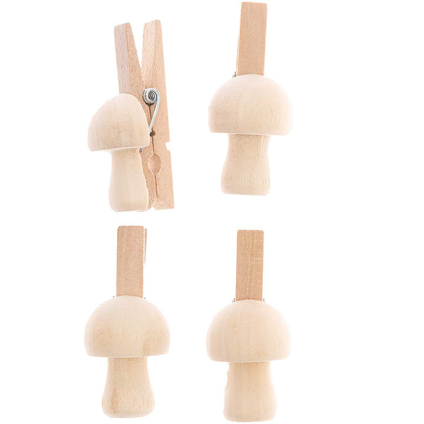 Deko-Clips Pilz natur Holz 4Stk. 23x30 mm