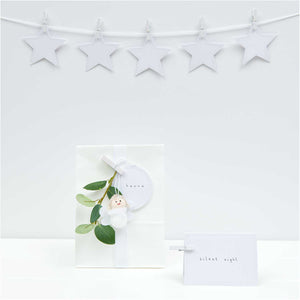 Clips Glitzer weiß Holz 12 Stk. 7x35 mm