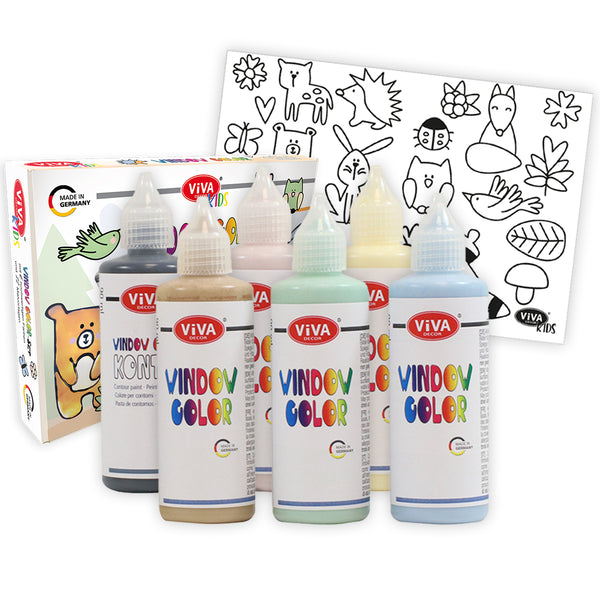 Fensterfarben-Set „Viva Decor Kids Nordic Friends“, 8-teilig