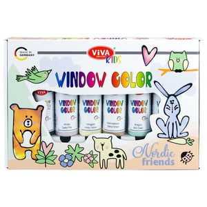 Fensterfarben-Set „Viva Decor Kids Nordic Friends“, 8-teilig