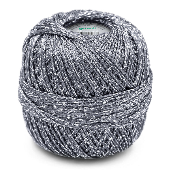 Häkelgarn Glitter uni metallisiertes Garn 25g/110m
