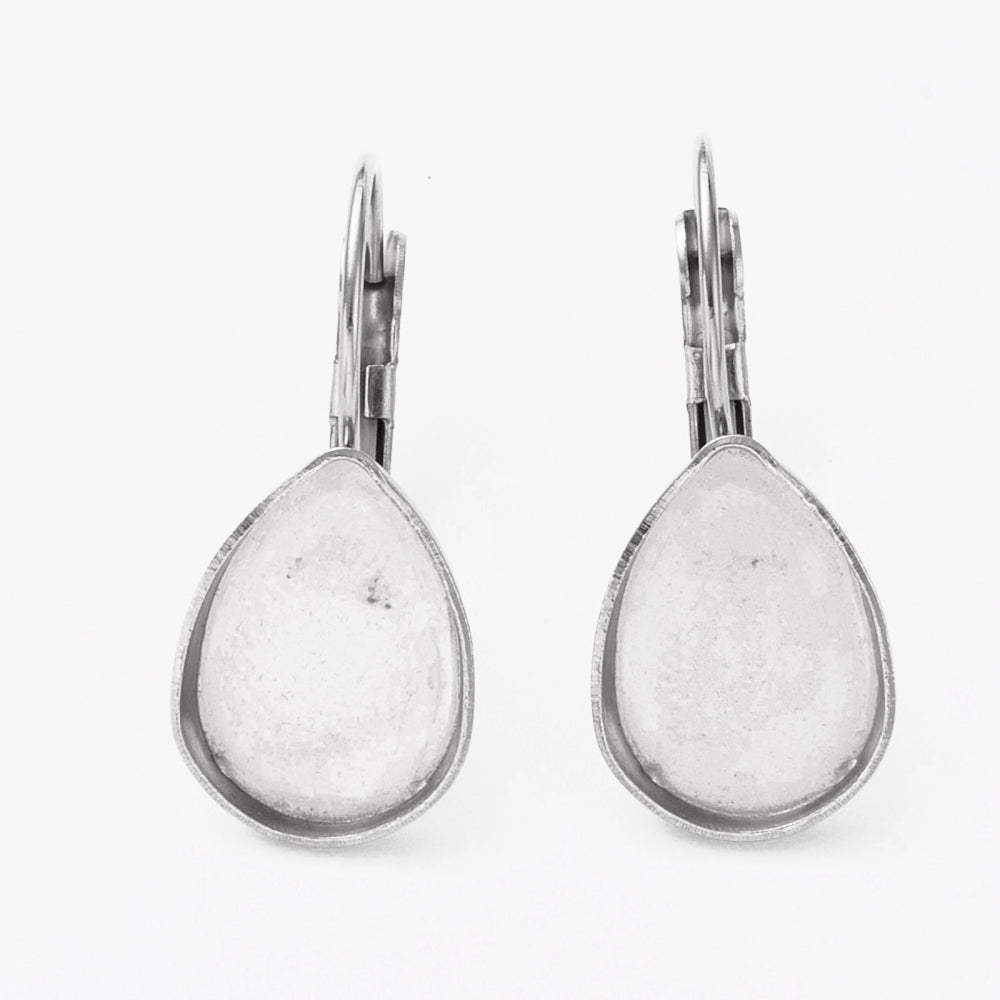 Ohrhänger Tropfen Modellierwanne Edelstahl 14,5x10mm 4 Stück/ 2 Paar