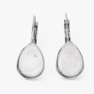 Ohrhänger Tropfen Modellierwanne Edelstahl 14,5x10mm 4 Stück/ 2 Paar