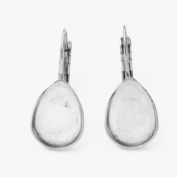Ohrhänger Tropfen Modellierwanne Edelstahl 14,5x10mm 4 Stück/ 2 Paar