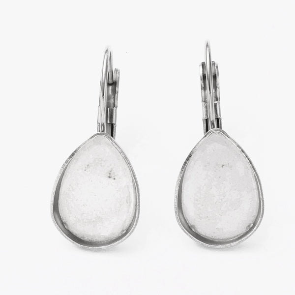 Ohrhänger Tropfen Modellierwanne Edelstahl 14,5x10mm 4 Stück/ 2 Paar