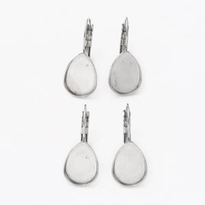 Ohrhänger Tropfen Modellierwanne Edelstahl 14,5x10mm 4 Stück/ 2 Paar