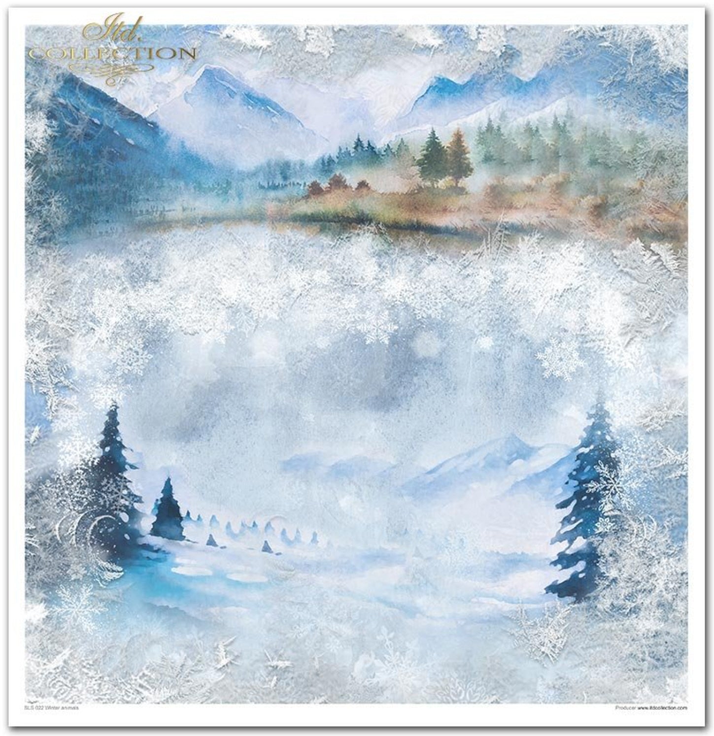Scrapbooking-Papier-Set Wintertiere, 10 Stück/Packung, 30 x 30 cm, 200 g