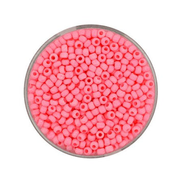 Rocailles opak soft intensivrosa 2,6mm, 17g/Dose Glasperlen Indianerperlen